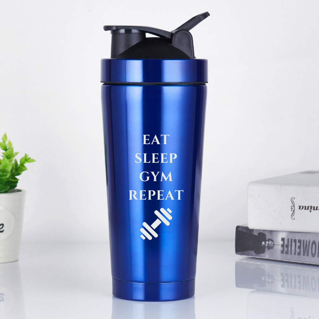 Botella coctelera de proteínas EAT SLEEP GYM REPEAT
