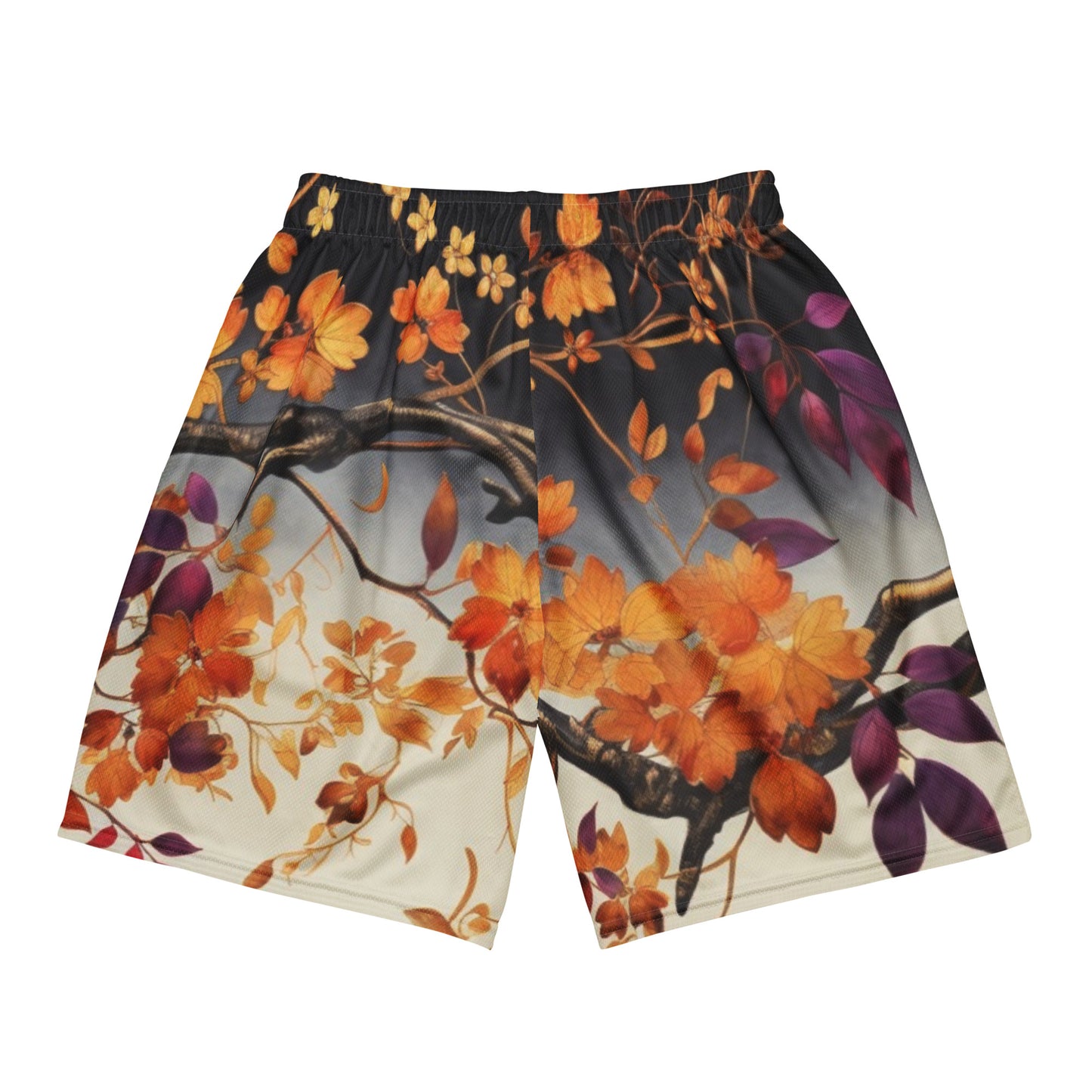Floral Pattern Unisex Mesh Shorts