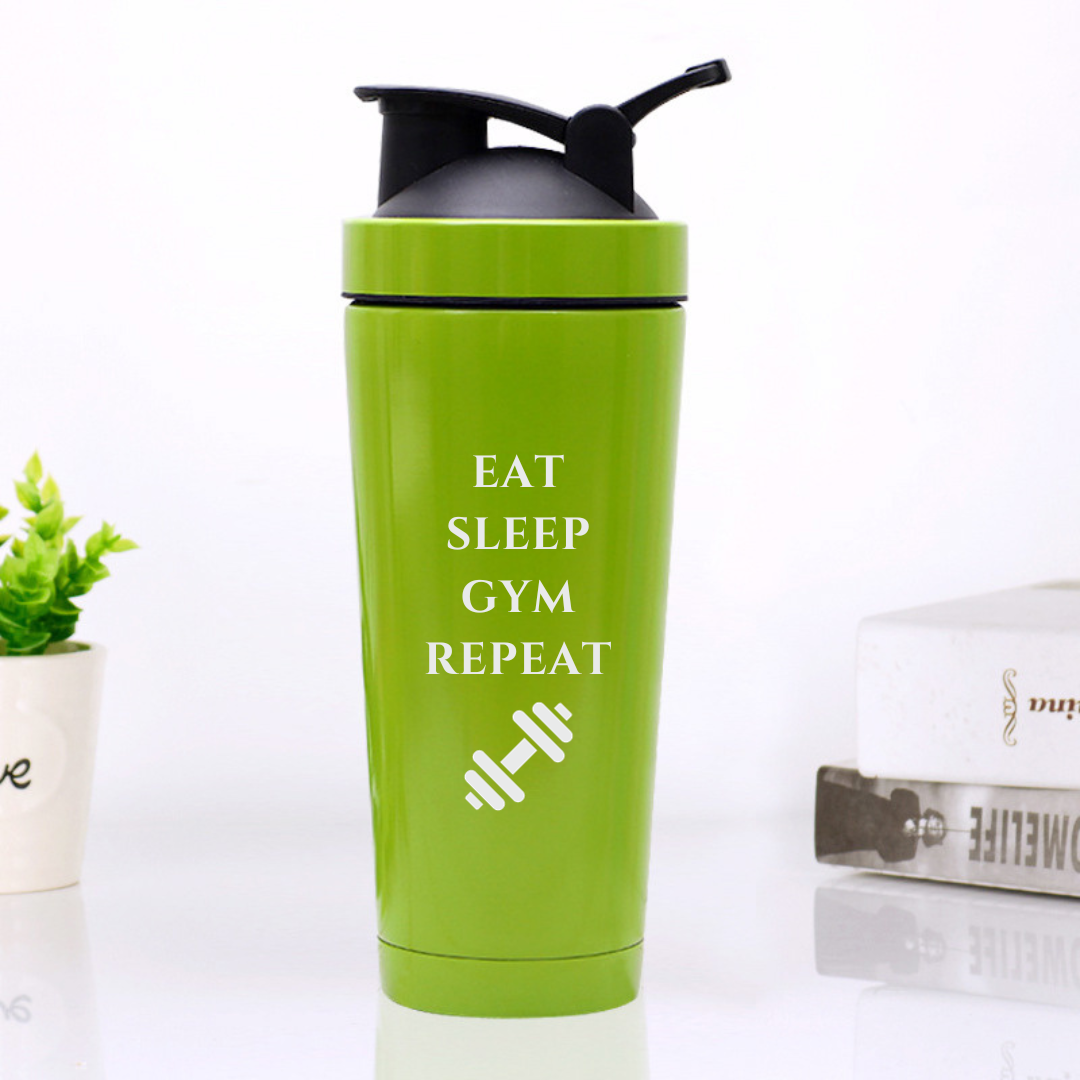 Botella coctelera de proteínas EAT SLEEP GYM REPEAT