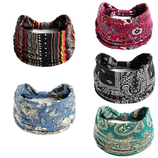 Bohemian Yoga Headbands and Head wraps - Sweat-Absorbing &amp; Stylish Headwear