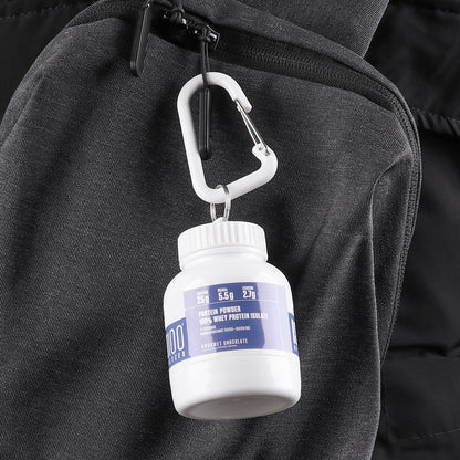 100ml And 200ml The Portable Protein Powder Container With Funnel & Belt  Key Chain For Easy Carrying - Buy 100ml And 200ml The Portable Protein  Powder Container With Funnel & Belt Key