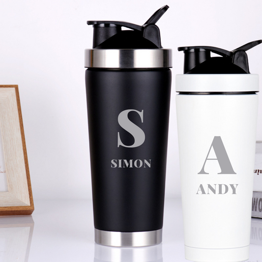 Personalized Initial Protein Shaker Bottle