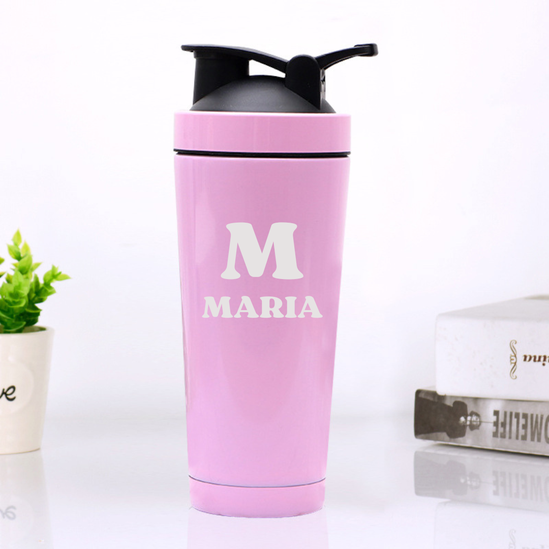 Personalisierte Protein-Shaker-Flasche mit Initiale und Namen