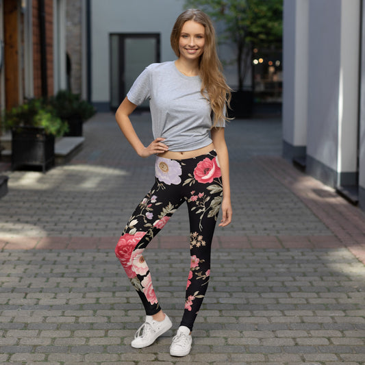 Women Fashion Floral Printed Running Fitness Gym Clothes Ladies