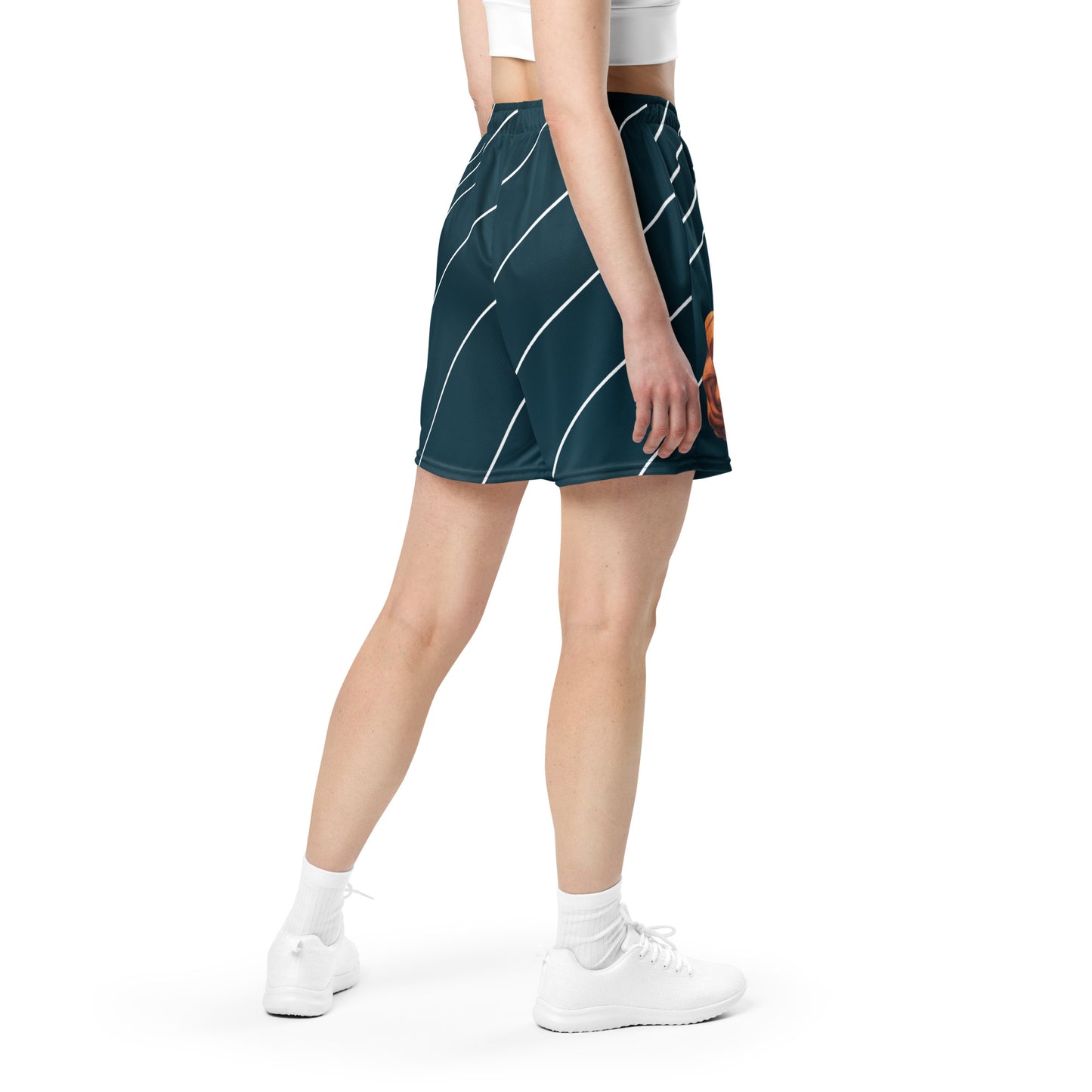 Pantalones cortos de malla unisex con figura muscular de anime 