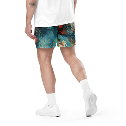 Tropical Feather Unisex Mesh Shorts