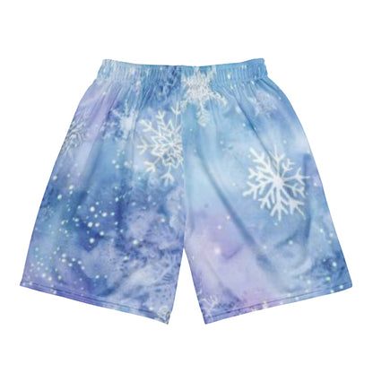 Snowflake Glitter Unisex Mesh Shorts