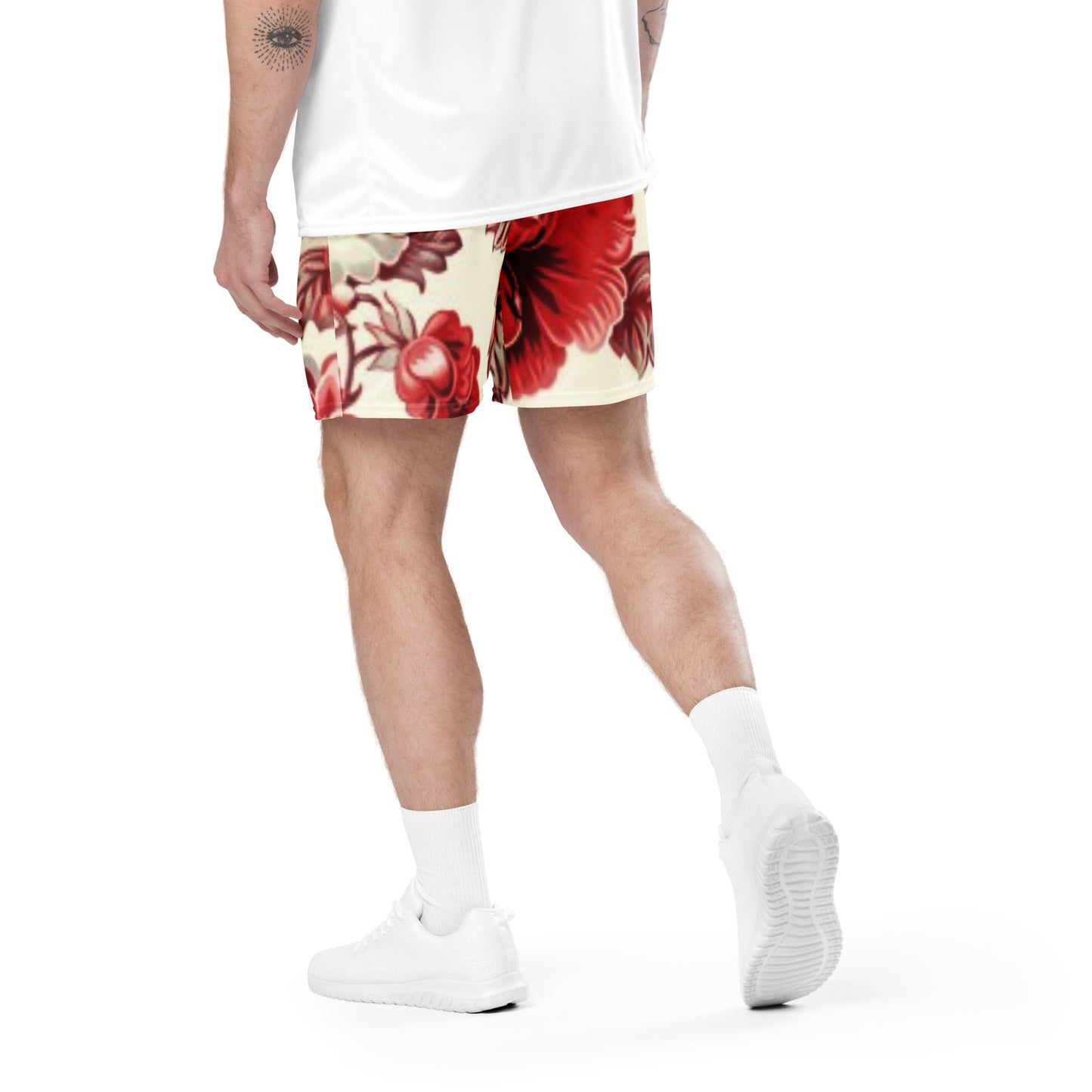 Red Waves Unisex Mesh Shorts