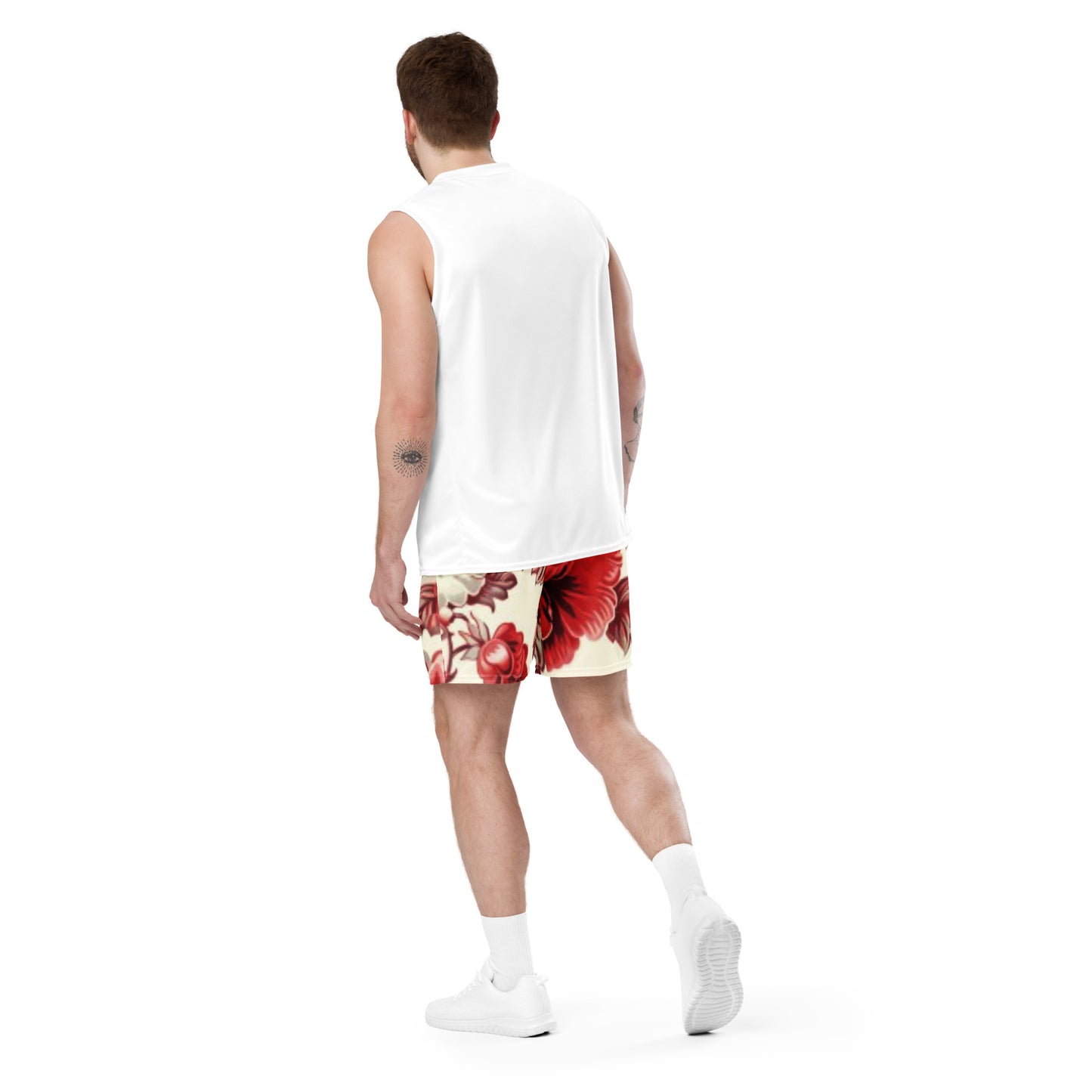 Rote Wellen Unisex Mesh Shorts