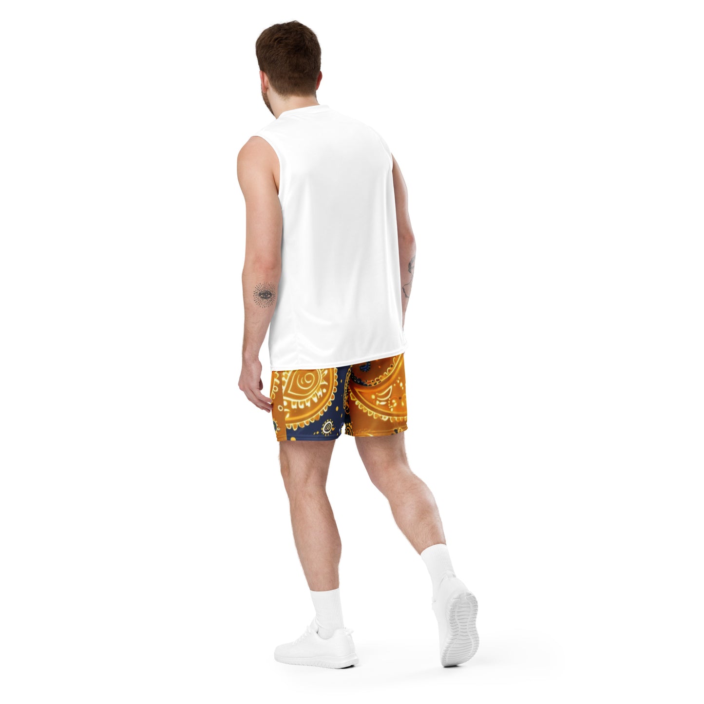 Golden Paisley Unisex Mesh Shorts