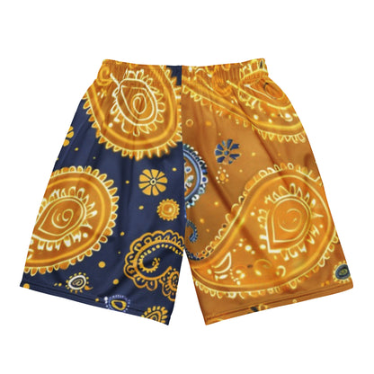 Golden Paisley Unisex Mesh Shorts