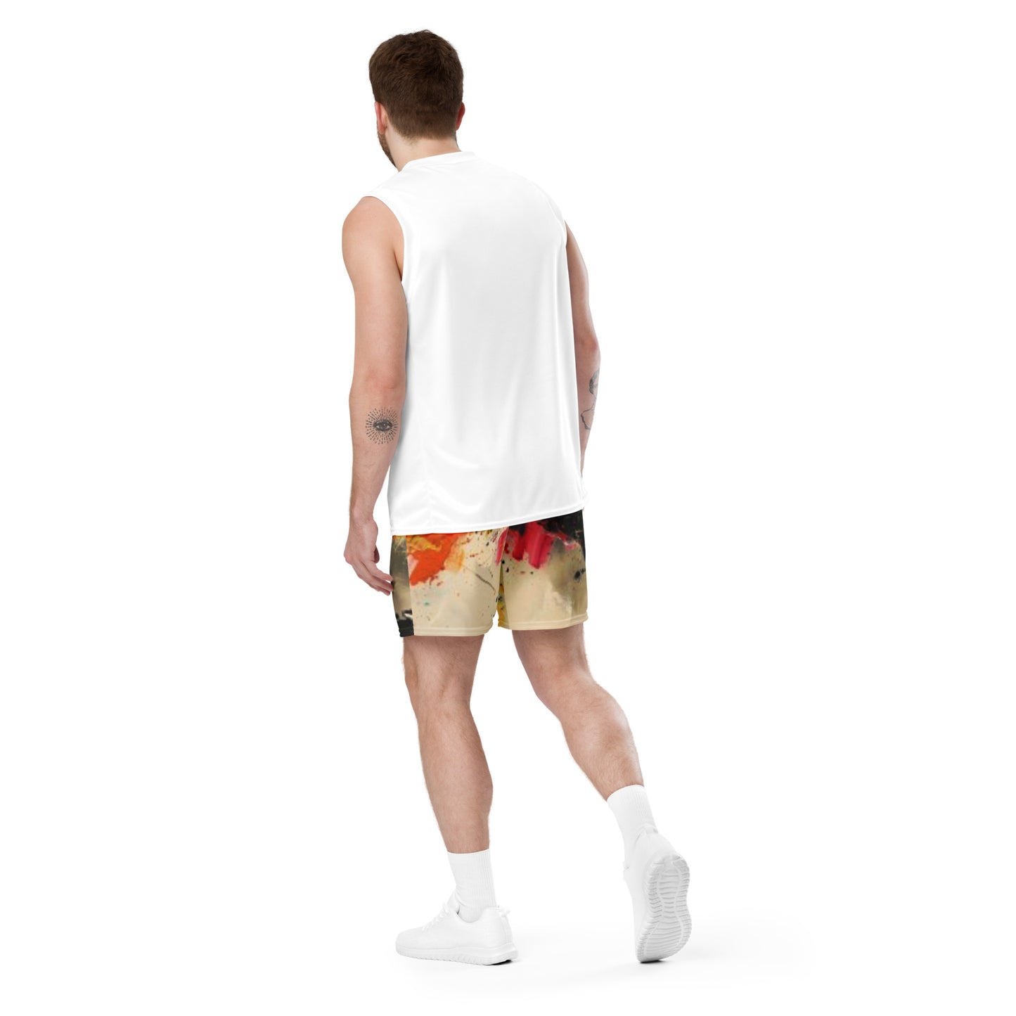 Abstract Burst Unisex Mesh Shorts