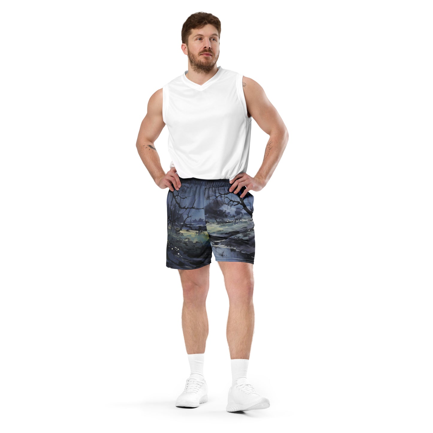 Dark Woods Unisex-Mesh-Shorts