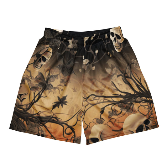 Shorts de malla unisex con calaveras 