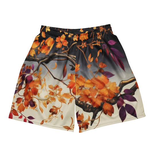 Shorts de malla unisex con estampado floral 