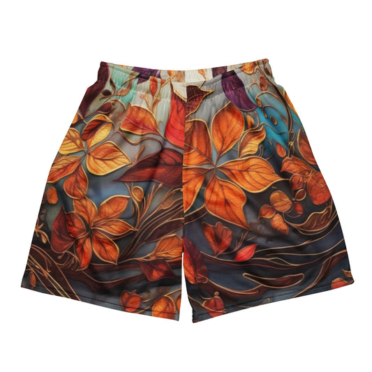 Golden Leaves Unisex Mesh Shorts