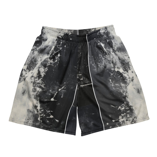 Artistic White Black Ink Blot Unisex Mesh Shorts