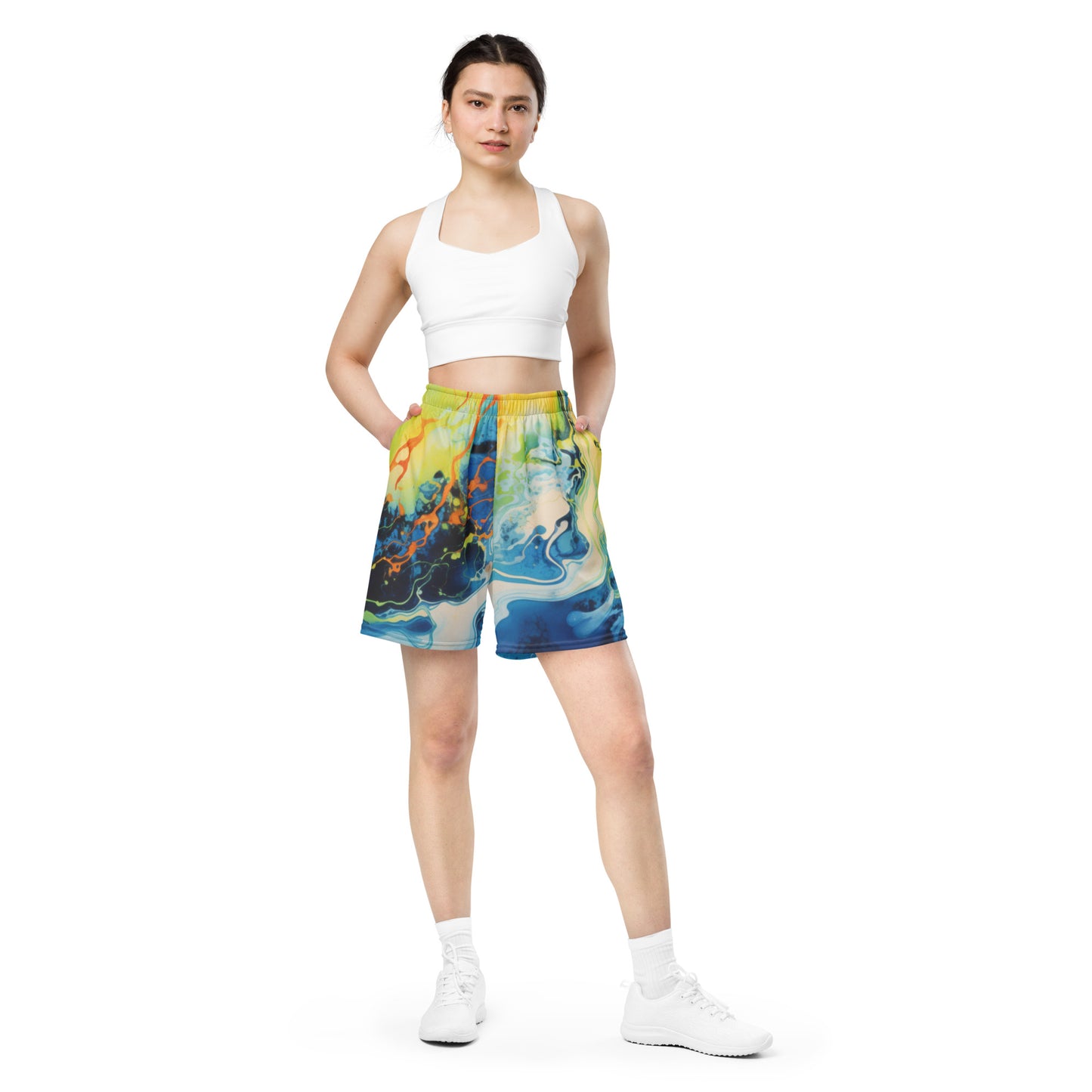 Psychedelische Pop Unisex Mesh Shorts