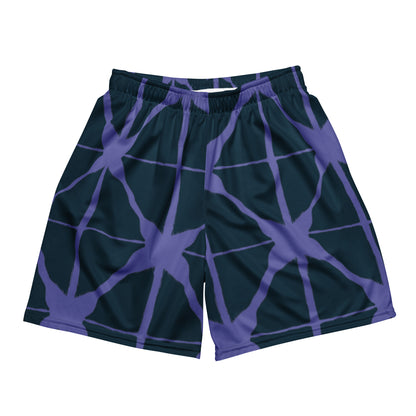Pantalones cortos de malla unisex con diseño web morado 