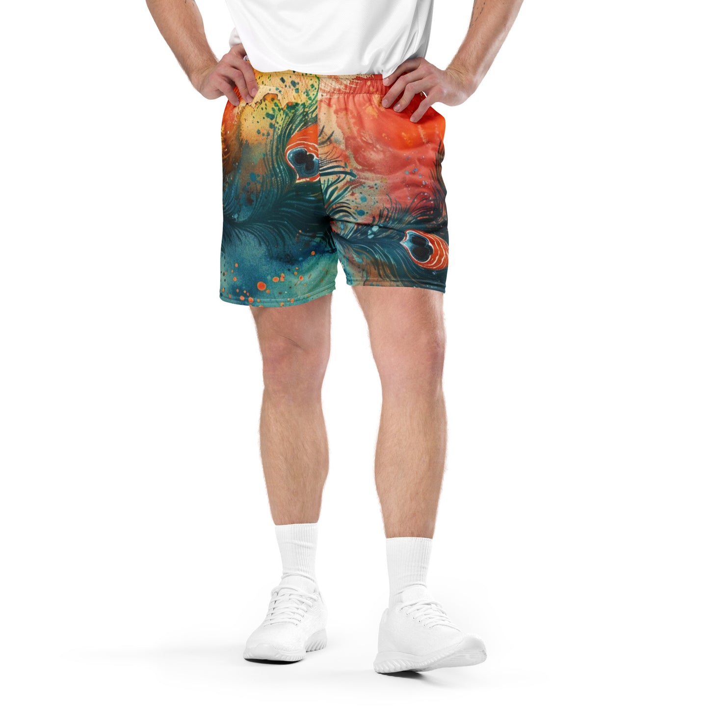 Tropical Feather Unisex Mesh Shorts