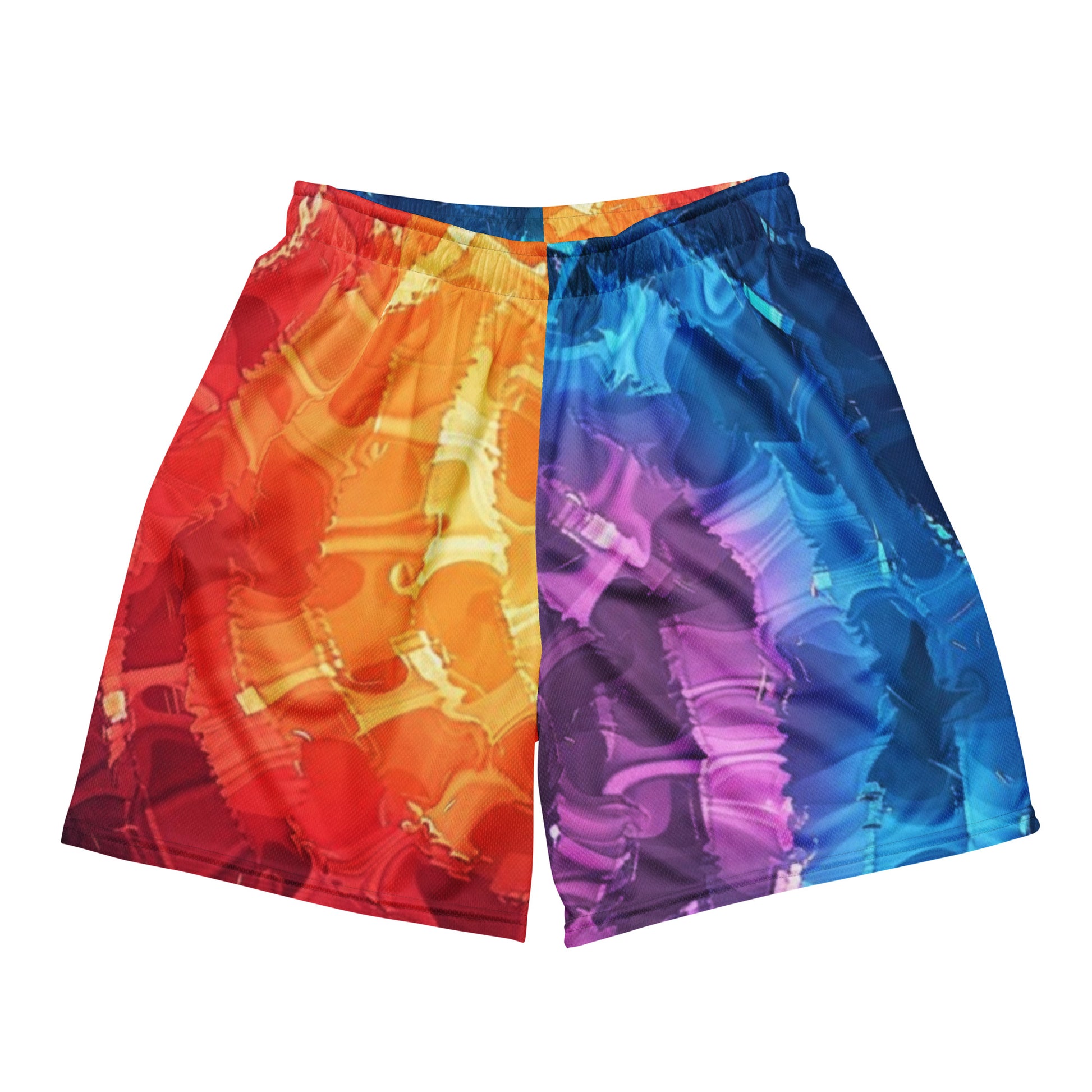 Vivid Flow Graphics Unisex Mesh Shorts | Workout Shorts for Men &amp; Women | Fitness Gym Workout athletic Sport Shorts