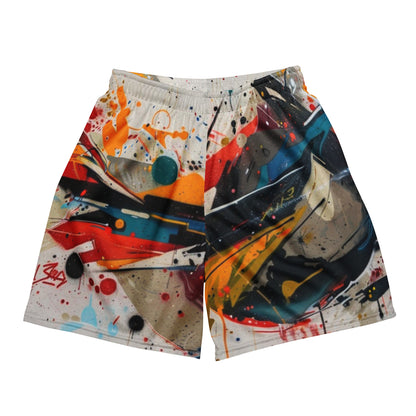 Metro Graffiti Unisex Mesh Shorts | Workout Shorts for Men &amp; Women | Fitness Gym Workout athletic Sport Shorts