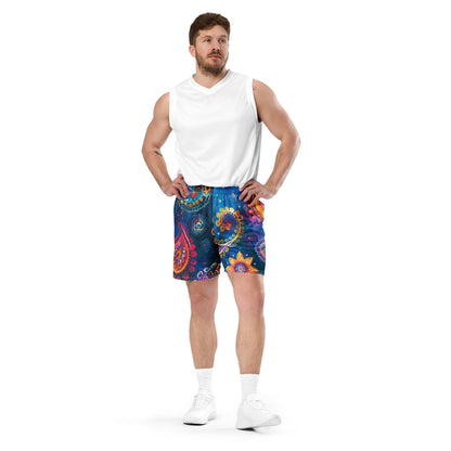 Indian Paisley Unisex Mesh Shorts