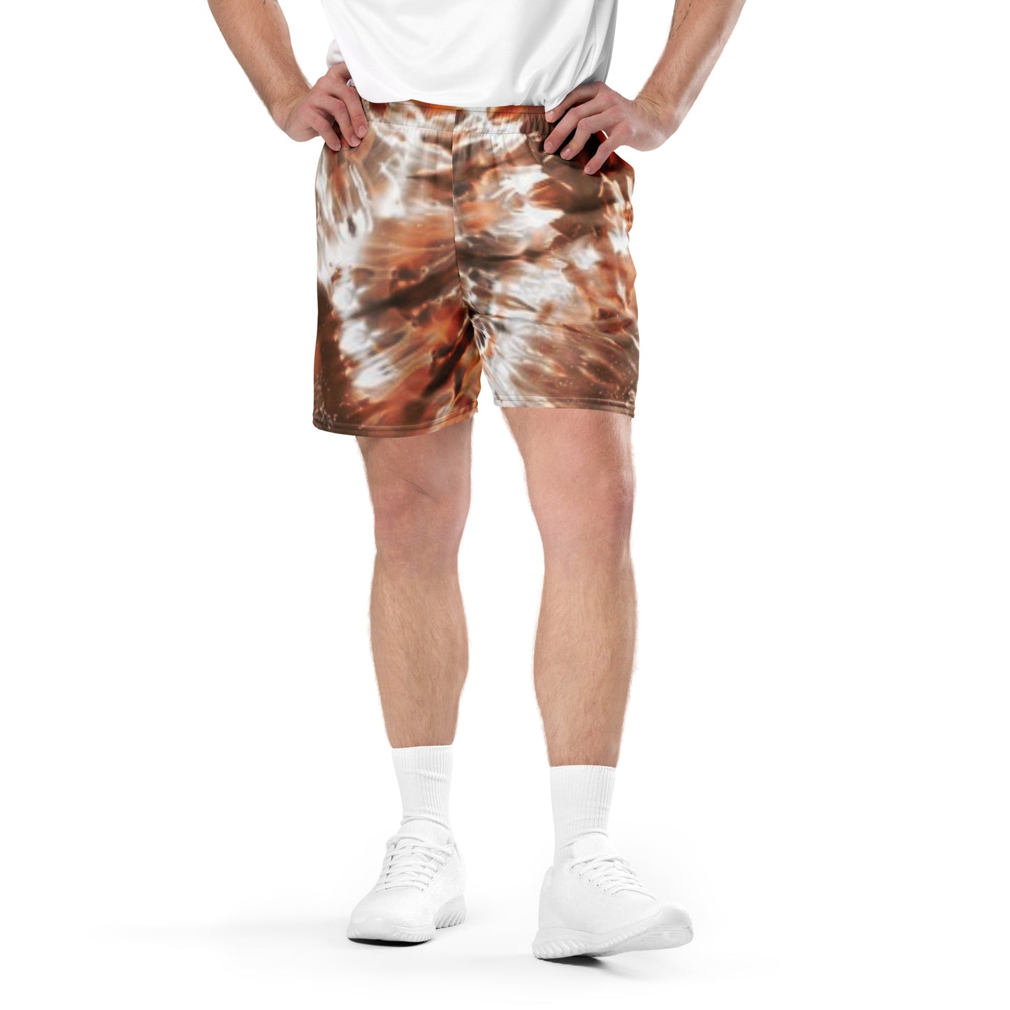 Brown Glitter Unisex Mesh Shorts