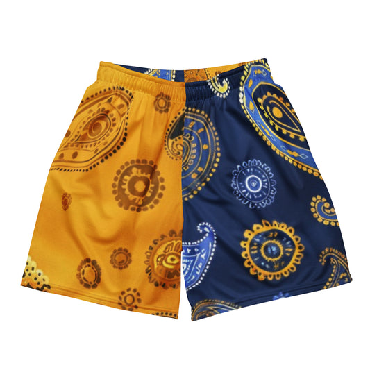 Metallic Paisley Unisex Mesh Shorts | Workout Shorts for Men &amp; Women | Fitness Gym Workout athletic Sport Shorts