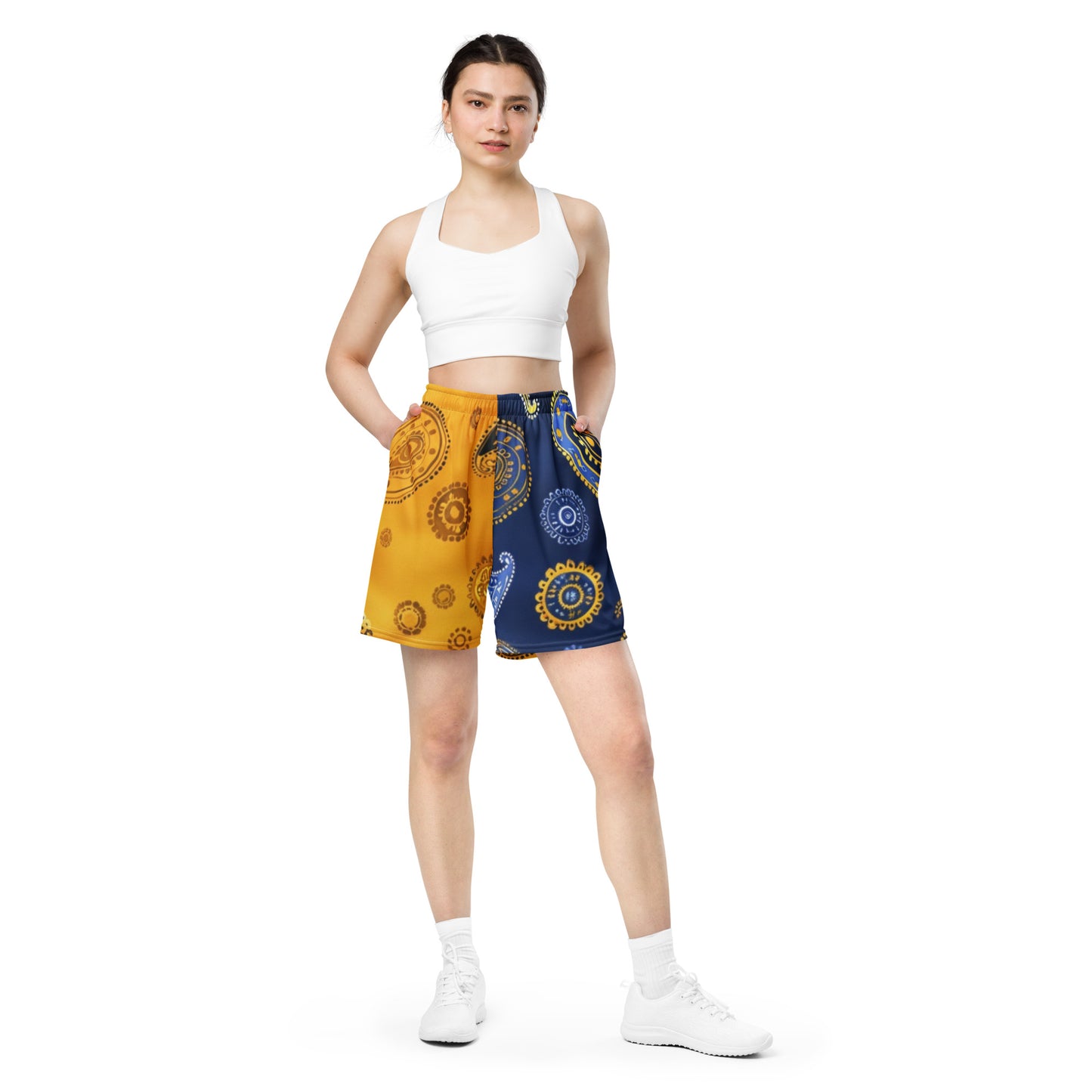 Metallic-Paisley-Mesh-Shorts für Unisex