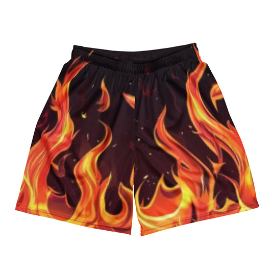 Burning Train Unisex Mesh Shorts | Workout Shorts for Men &amp; Women | Fitness Gym Workout athletic Sport Shorts