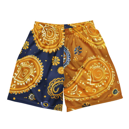 Royal Paisley Unisex Mesh Shorts | Workout Shorts for Men &amp; Women | Fitness Gym Workout athletic Sport Shorts