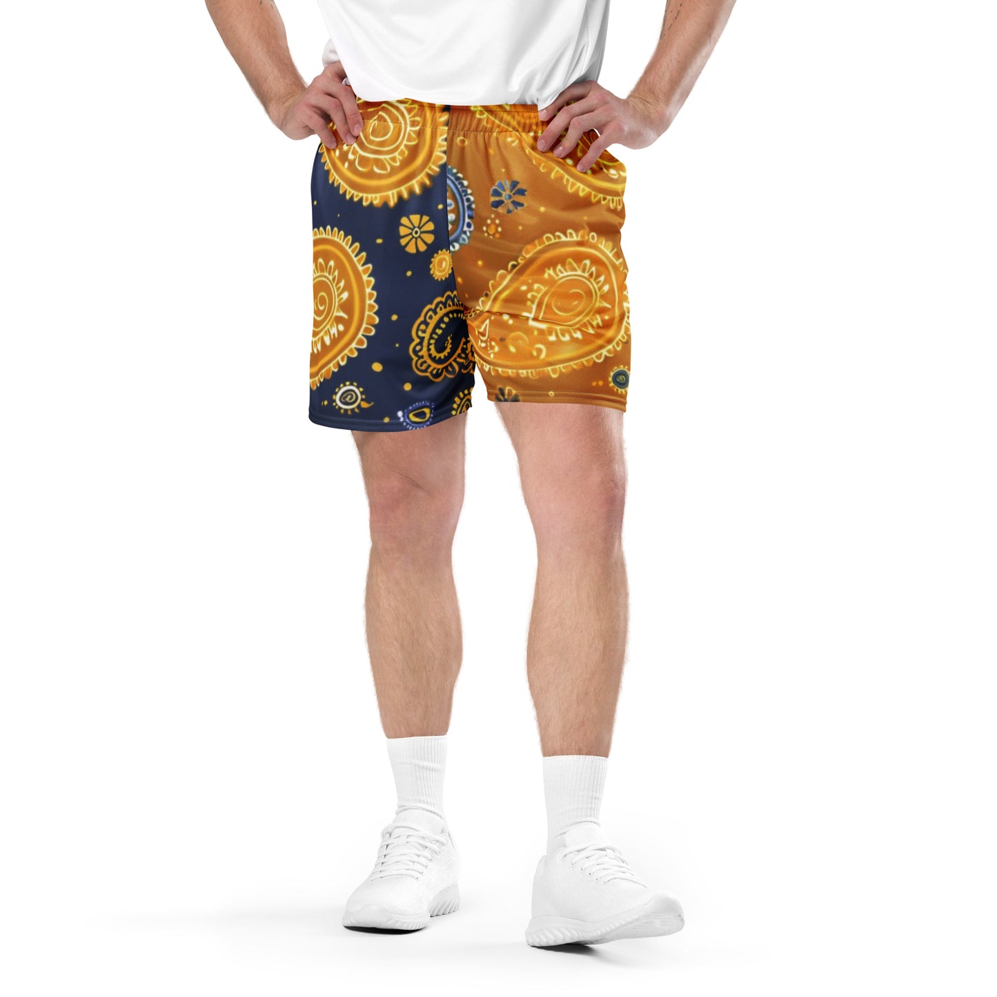 Goldene Paisley-Unisex-Mesh-Shorts