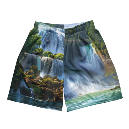 Waterfall Vibes Graphics Unisex Mesh Shorts | Workout Shorts for Men &amp; Women | Fitness Gym Workout athletic Sport Shorts