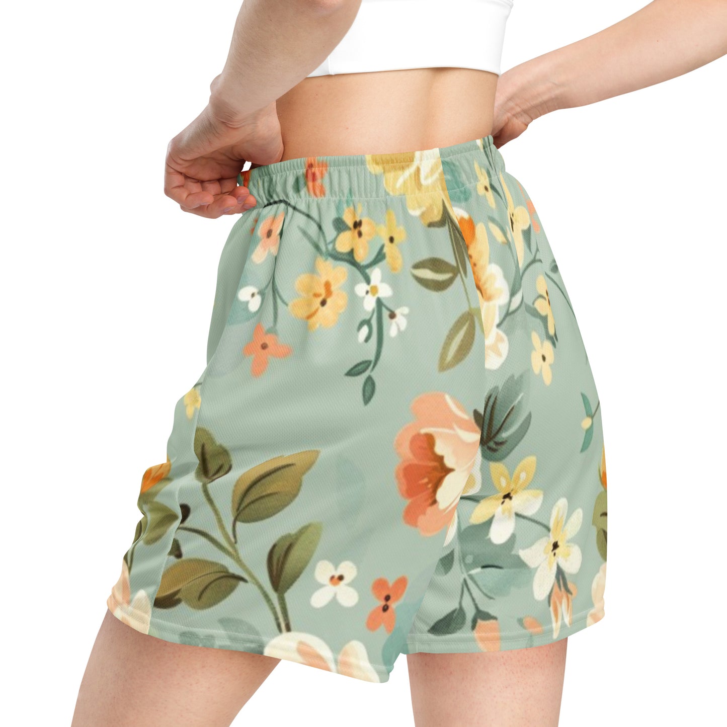 Sunrise Bloom – Unisex-Mesh-Shorts