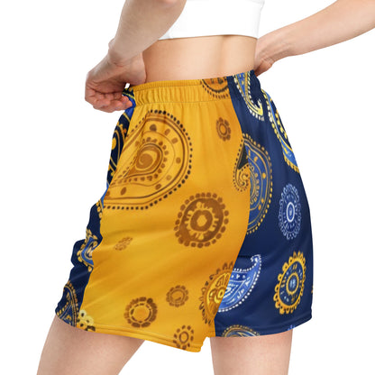 Metallic-Paisley-Mesh-Shorts für Unisex