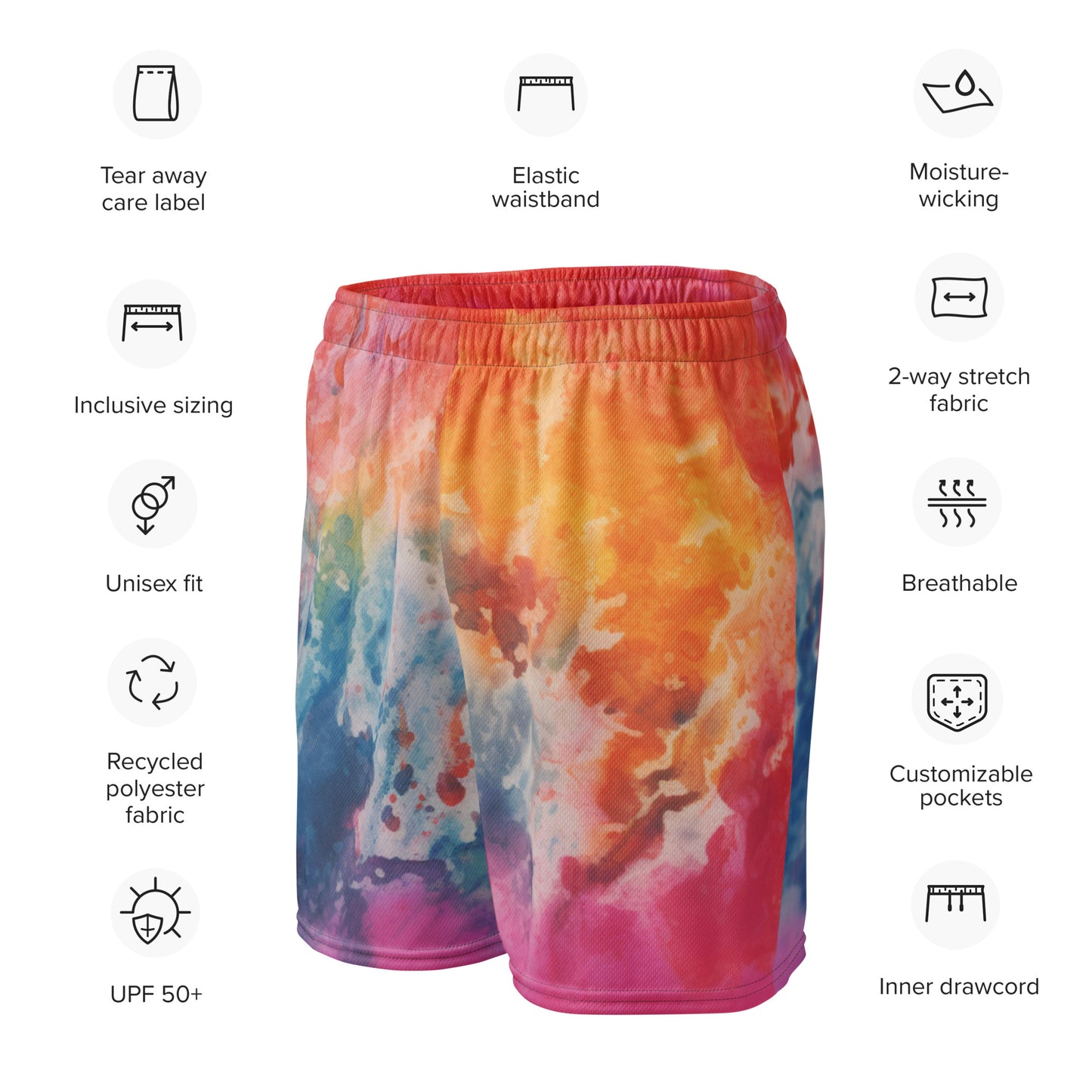 Regenbogen Burst Unisex Mesh Shorts