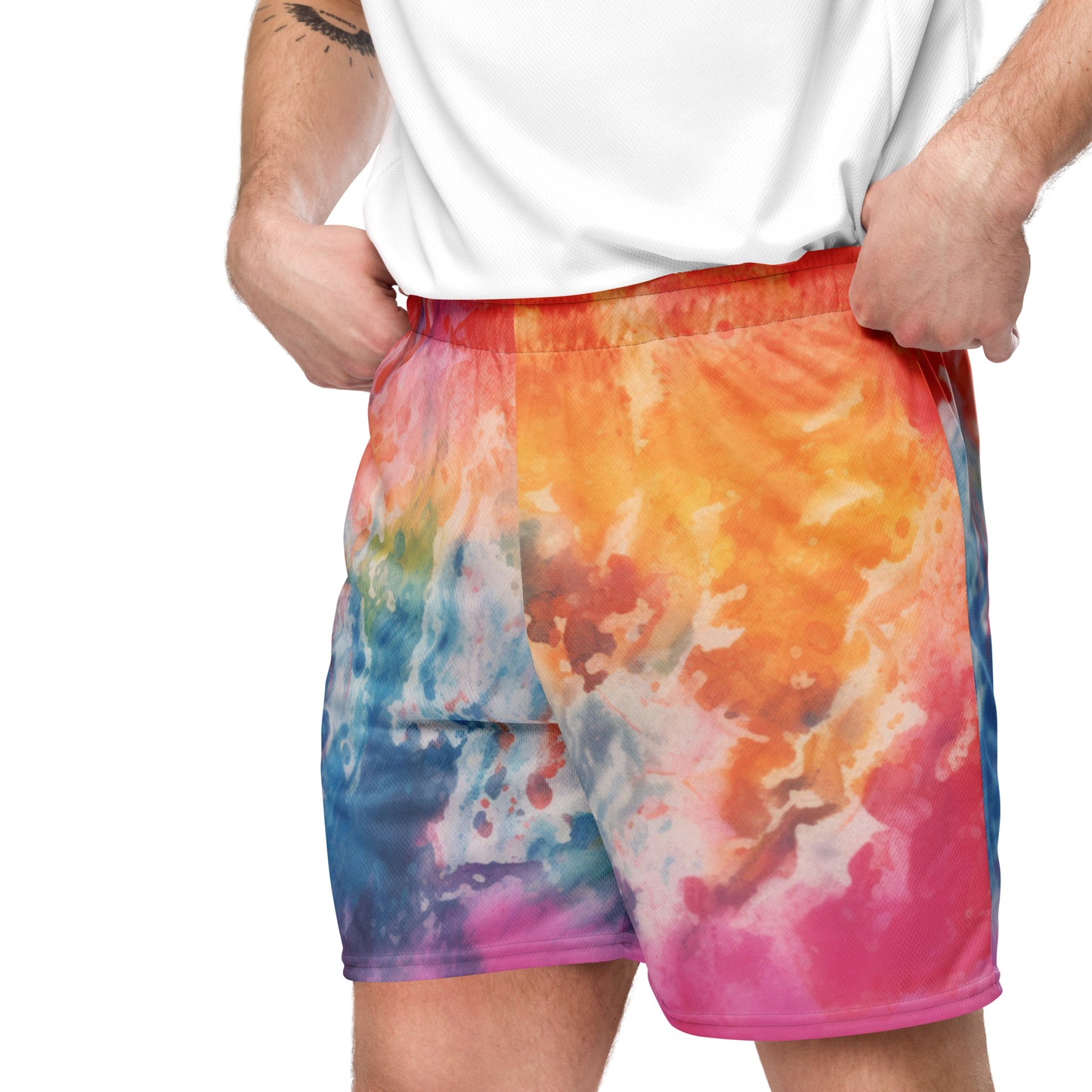 Rainbow Burst Unisex Mesh Shorts