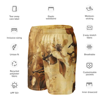 Retro Florale Unisex Mesh Shorts