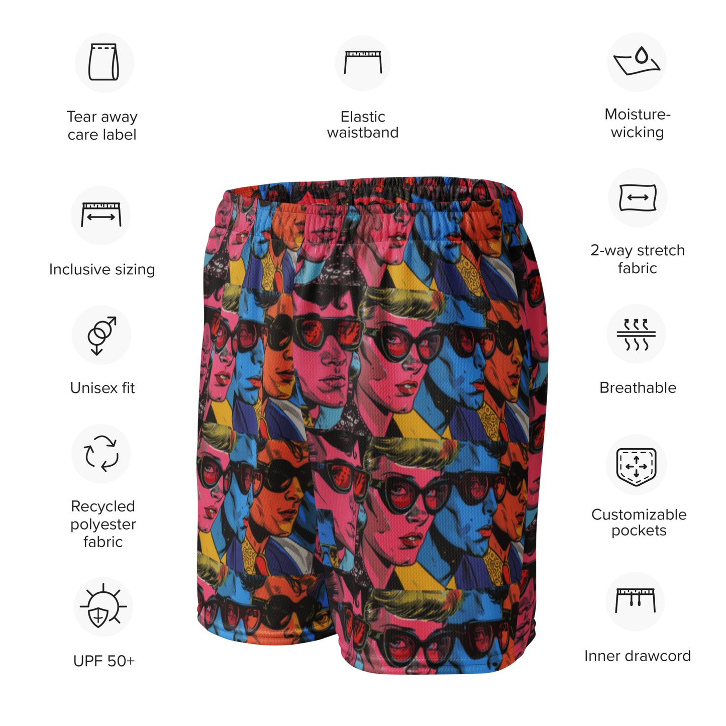 Vibrant Pop Unisex Mesh Shorts