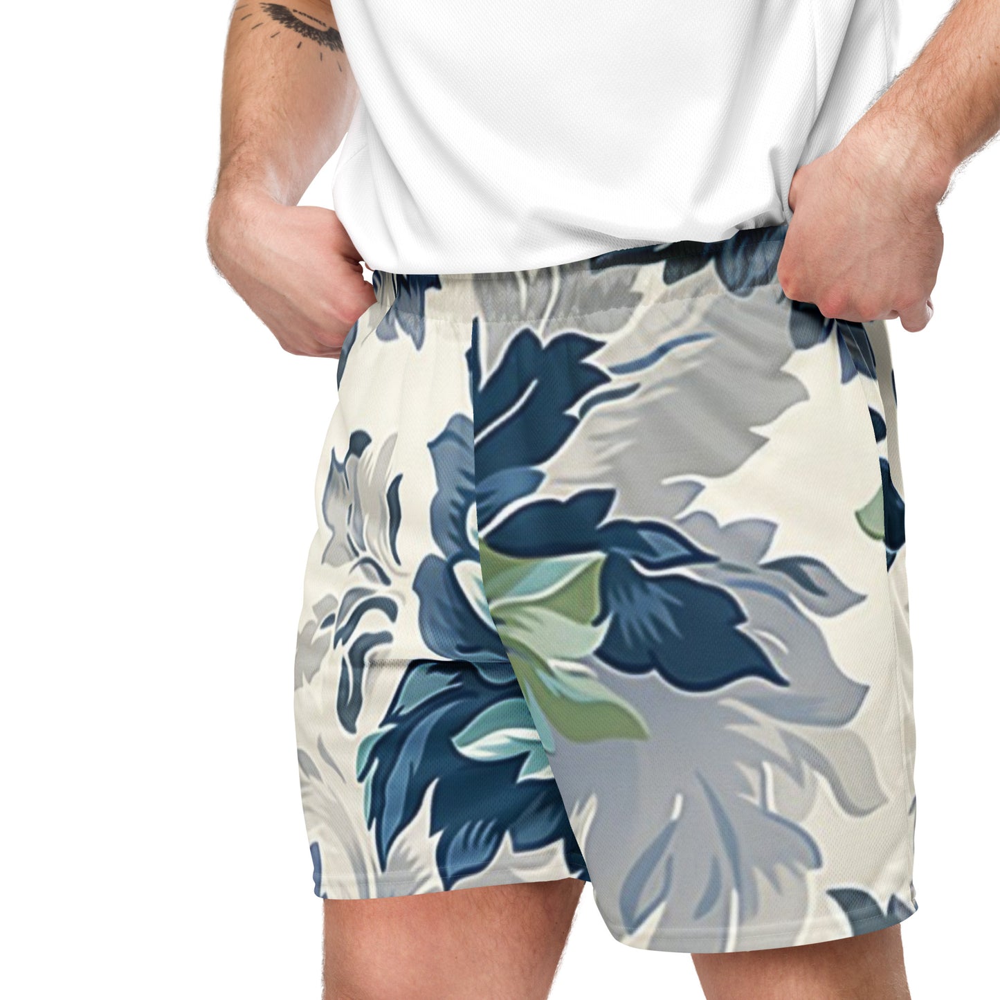 Marine Blossom Unisex Mesh Shorts