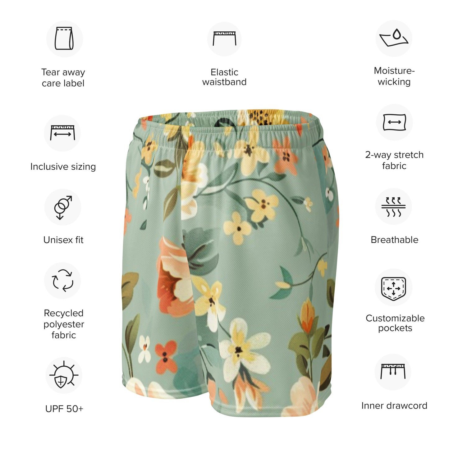 Sunrise Bloom Unisex Mesh Shorts