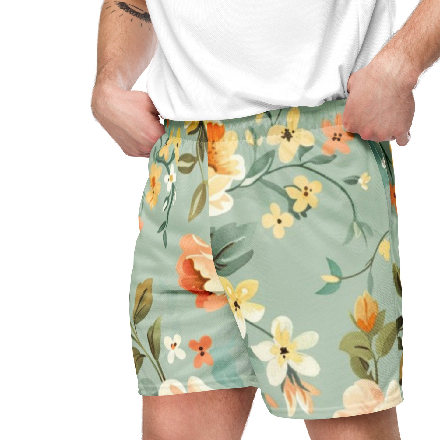 Sunrise Bloom – Unisex-Mesh-Shorts