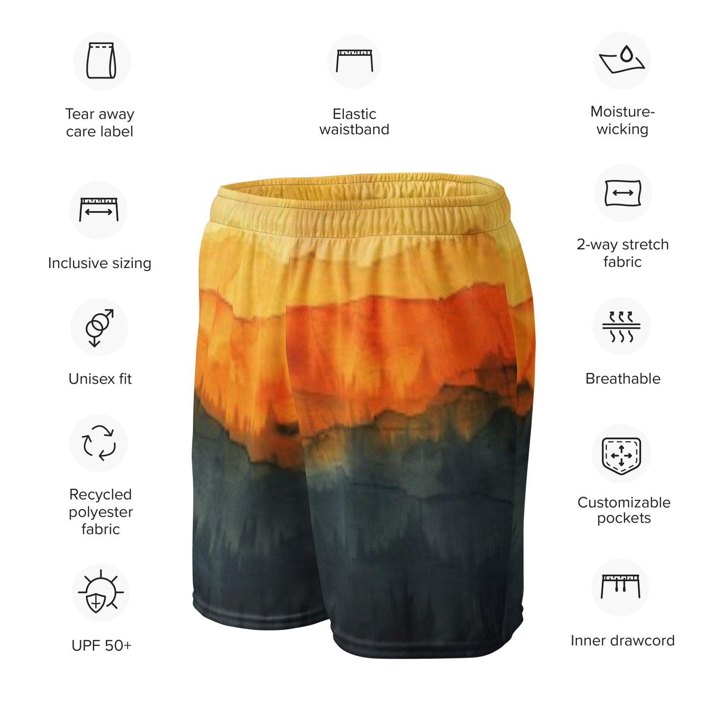 Eclipse Fade Unisex Mesh Shorts