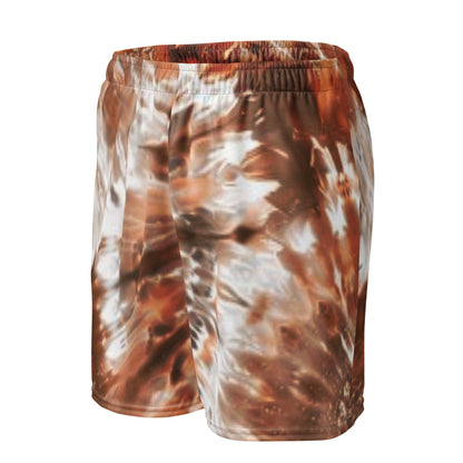 Brown Glitter Unisex Mesh Shorts