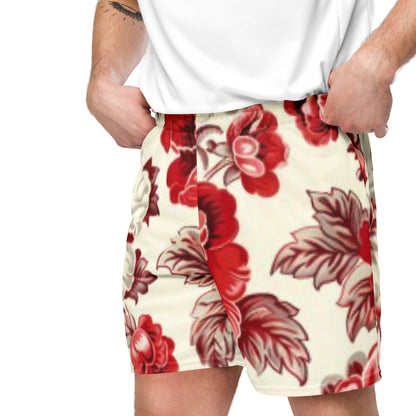 Red Waves Unisex Mesh Shorts