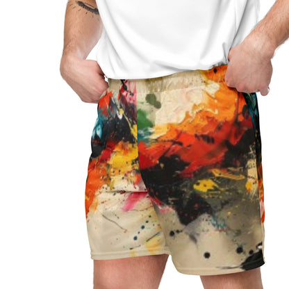 Abstract Burst Unisex Mesh Shorts