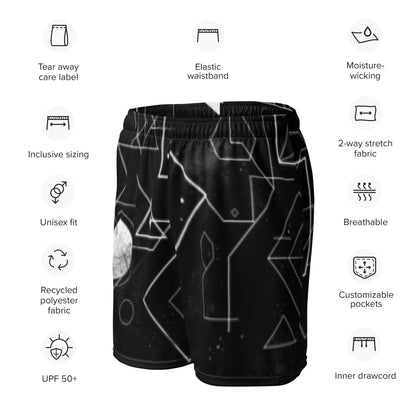 Geometric Harmony Unisex Mesh Shorts