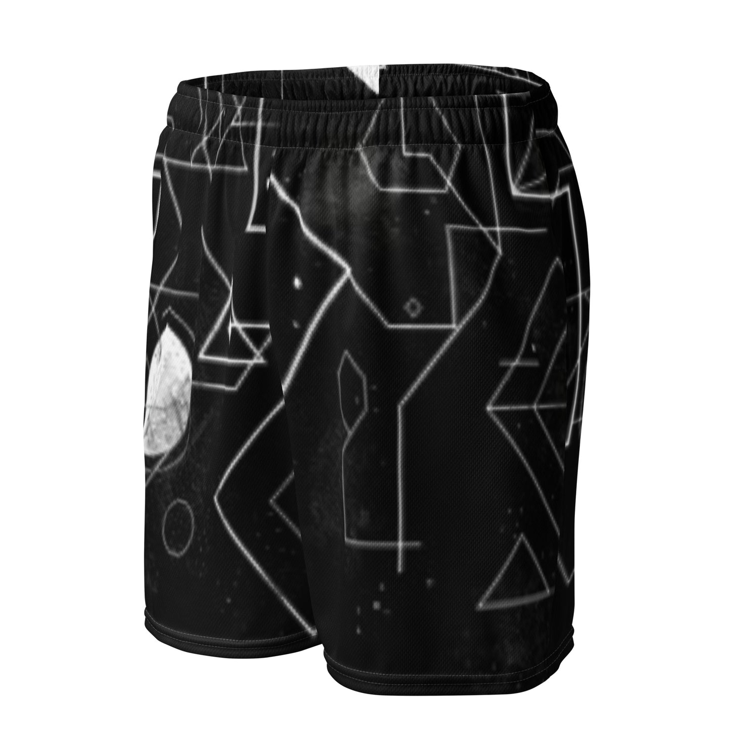 Geometric Harmony Unisex Mesh Shorts