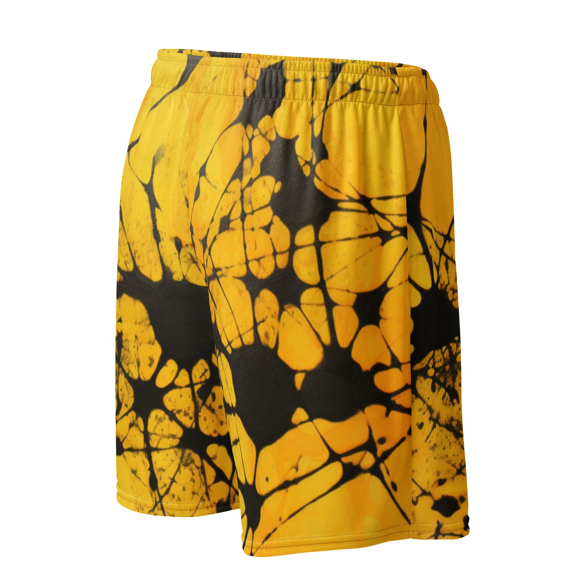 Yellow Unisex mesh shorts